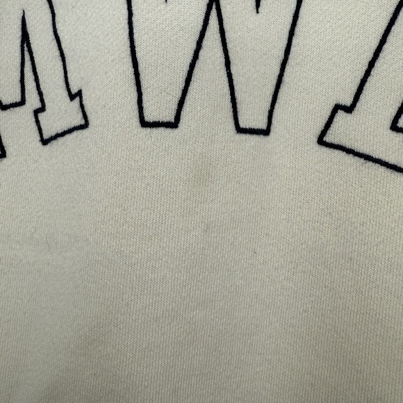 Madewell MWL Betterterry Embroidered Crop Sweatshirt Beige Off-white Womens XXS - Picture 4 of 7